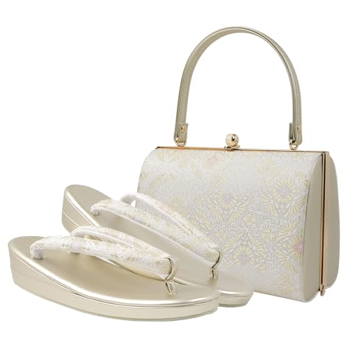 想屋　ハンドバッグ　草履　セット　箱付き　タグ付き　新品未使用　ベージュ　グレー 婦人礼装用草履バッグセットの通信販売 | 下駄・草履の和装履物